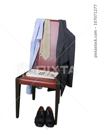 a chair with men's clothes 107071277