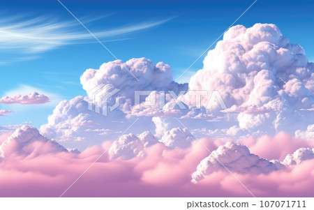 Colorful magical world. lush pink clouds. colorful clouds background. fantasies. 107071711