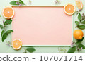 frame of citrus fruits for text. advertising for cosmetics. body care. 107071714