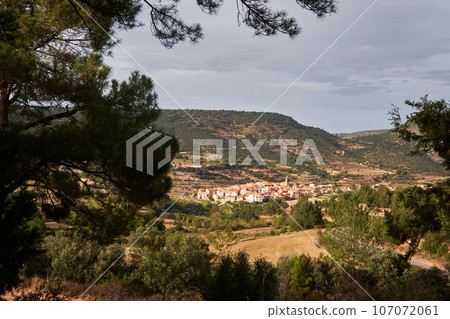 landscape view of the village landscape view of the village 107072061