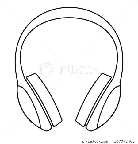Retro headphones icon. Outline illustration of retro headphones vector icon for web design isolated on white background Retro headphones icon. Outline illustration of retro headphones vector icon for web design isolated on white background 107072402