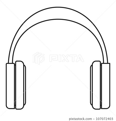Great headphones icon. Outline illustration of great headphones vector icon for web design isolated on white background Great headphones icon. Outline illustration of great headphones vector icon for web design isolated on white background 107072403