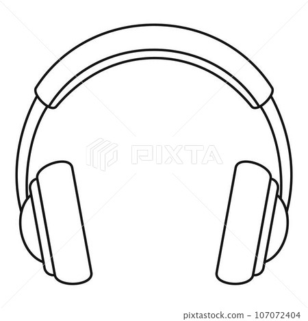 Rock headphones icon. Outline illustration of rock headphones vector icon for web design isolated on white background Rock headphones icon. Outline illustration of rock headphones vector icon for web design isolated on white background 107072404