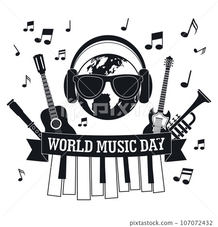 Music day concept background. Simple illustration of music day vector concept background for web design 107072432