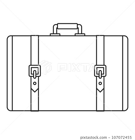 Retro suitcase icon. Outline illustration of retro suitcase vector icon for web design isolated on white background Retro suitcase icon. Outline illustration of retro suitcase vector icon for web design isolated on white background 107072455