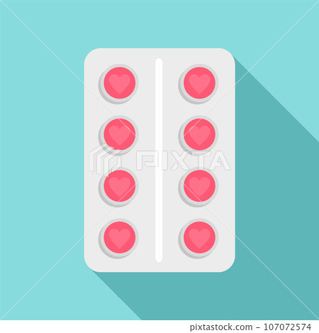 Contraception pill pack icon. Flat illustration of contraception pill pack vector icon for web design 107072574