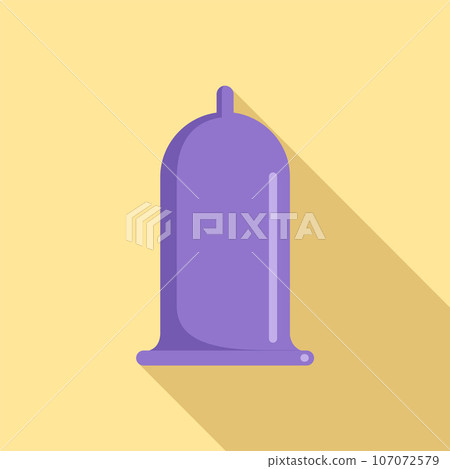 Purple condom icon. Flat illustration of purple condom vector icon for web design Purple condom icon. Flat illustration of purple condom vector icon for web design 107072579