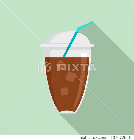 Ice coffee icon. Flat illustration of ice coffee vector icon for web design Ice coffee icon. Flat illustration of ice coffee vector icon for web design 107072606