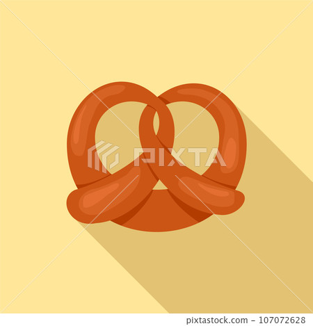 Fresh pretzel icon. Flat illustration of fresh pretzel vector icon for web design 107072628