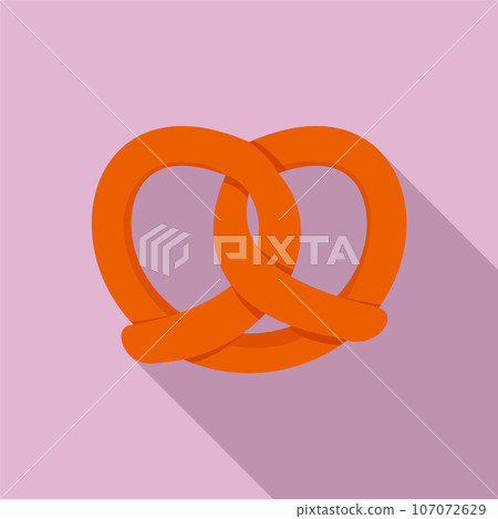 German pretzel icon. Flat illustration of german pretzel vector icon for web design 107072629