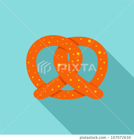 Pretzel icon. Flat illustration of pretzel vector icon for web design 107072630