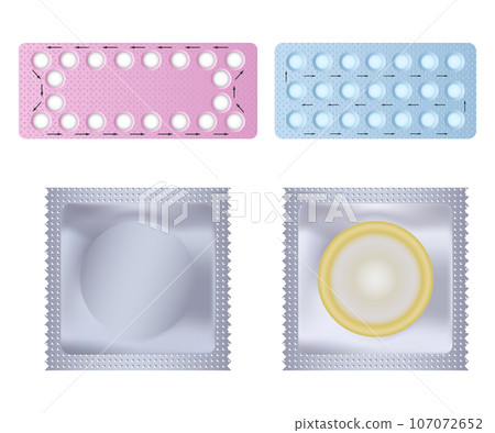 Contraception Day control pill medication oral test icons set. Realistic illustration of 4 Contraception Day control pill medication oral test vector icons for web Contraception Day control pill medication oral test icons set. Realistic illustration of 4 Contraception Day control pill medication oral test vector icons for web 107072652