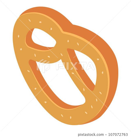 Fresh hot pretzel icon. Isometric of fresh hot pretzel vector icon for web design isolated on white background Fresh hot pretzel icon. Isometric of fresh hot pretzel vector icon for web design isolated on white background 107072763