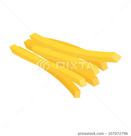 Fresh fried potato food icon. Isometric of fresh fried potato food vector icon for web design isolated on white background 107072796