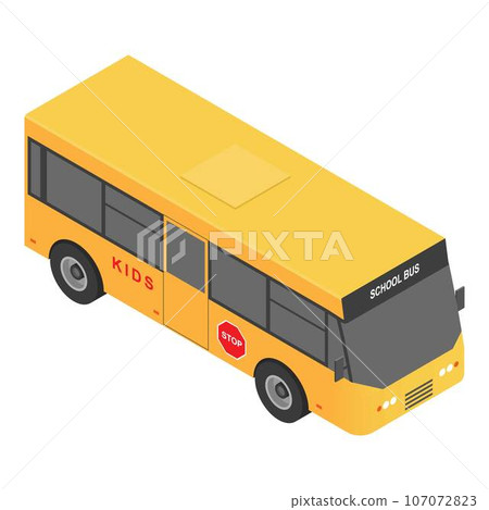 Village school bus icon. Isometric of village school bus vector icon for web design isolated on white background 107072823