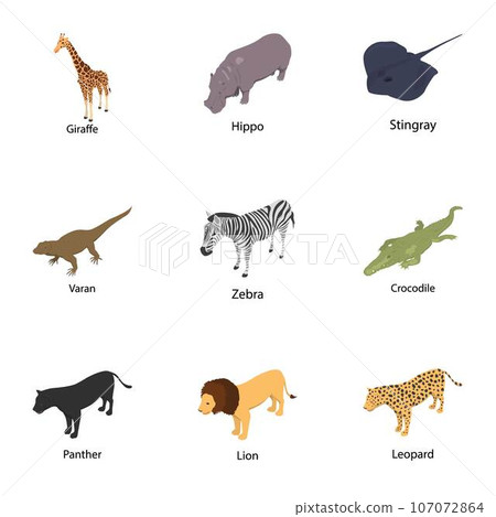 Stockbreeding icons set. Isometric set of 9 stockbreeding vector icons for web isolated on white background 107072864