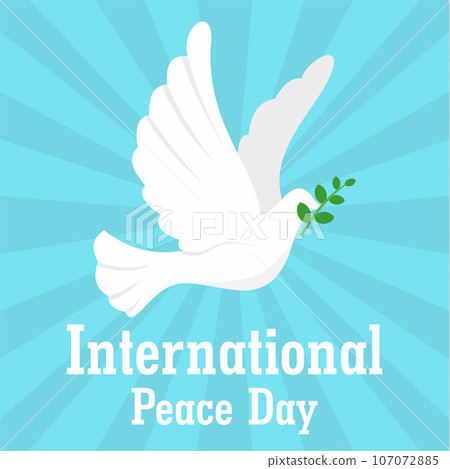 Pigeon international peace day background. Flat illustration of pigeon international peace day vector background for web design 107072885