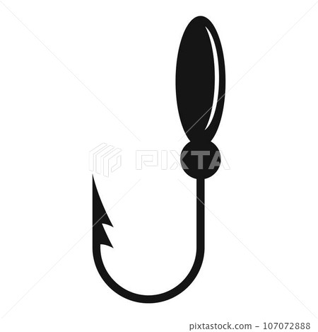 Lake fishing hook logo simple style Royalty Free Vector