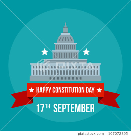 White house constitution day background. Flat illustration of white house constitution day vector background for web design White house constitution day background. Flat illustration of white house constitution day vector background for web design 107072895