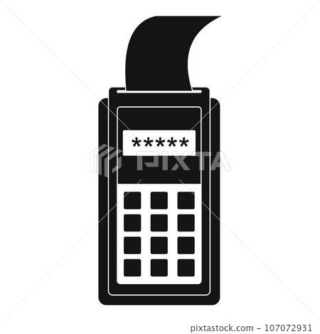 Payment terminal icon. Simple illustration of payment terminal vector icon for web design isolated on white background Payment terminal icon. Simple illustration of payment terminal vector icon for web design isolated on white background 107072931
