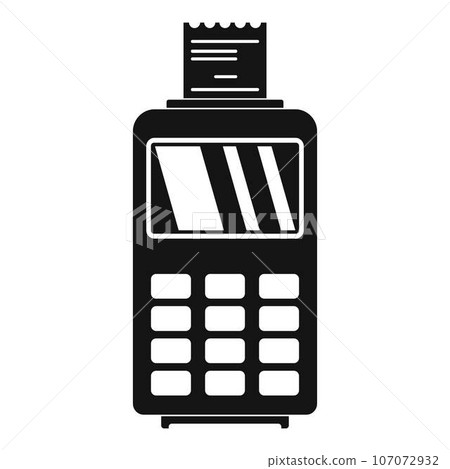 Credit card pay device icon. Simple illustration of credit card pay device vector icon for web design isolated on white background Credit card pay device icon. Simple illustration of credit card pay device vector icon for web design isolated on white background 107072932