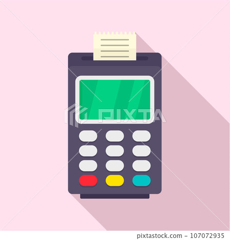 Payment bank terminal paper icon. Flat illustration of payment bank terminal paper vector icon for web design Payment bank terminal paper icon. Flat illustration of payment bank terminal paper vector icon for web design 107072935