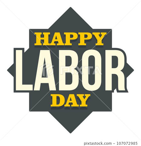 Happy labor day text logo icon. Flat illustration of happy labor day text vector logo icon for web design isolated on white background Happy labor day text logo icon. Flat illustration of happy labor day text vector logo icon for web design isolated on white background 107072985