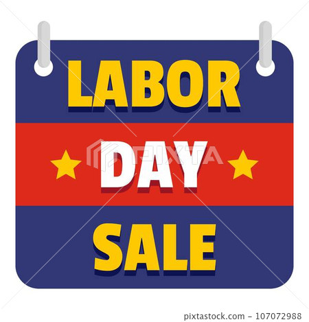 Banner labor day sale logo icon. Flat illustration of banner labor day sale vector logo icon for web design isolated on white background Banner labor day sale logo icon. Flat illustration of banner labor day sale vector logo icon for web design isolated on white background 107072988