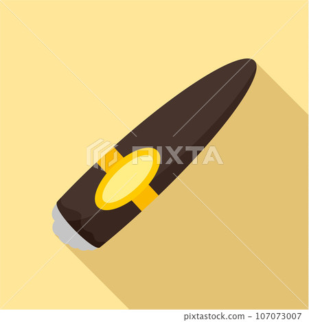 Big brown cuban cigar icon. Flat illustration of big brown cuban cigar vector icon for web design 107073007