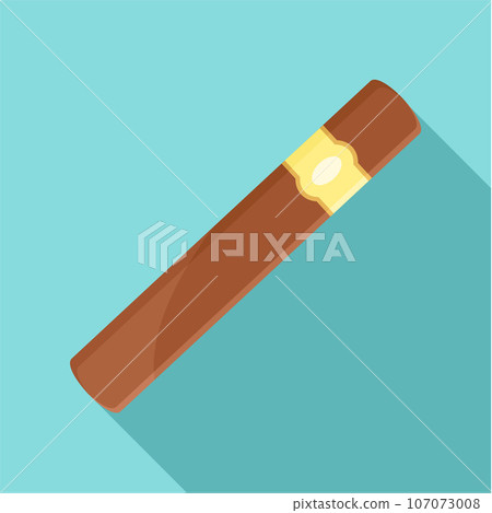 Brown cigar of cuba icon. Flat illustration of brown cigar of cuba vector icon for web design 107073008