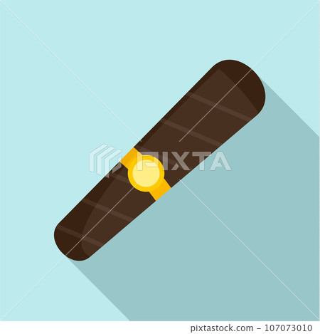 Black cigar of cuba icon. Flat illustration of black cigar of cuba vector icon for web design 107073010