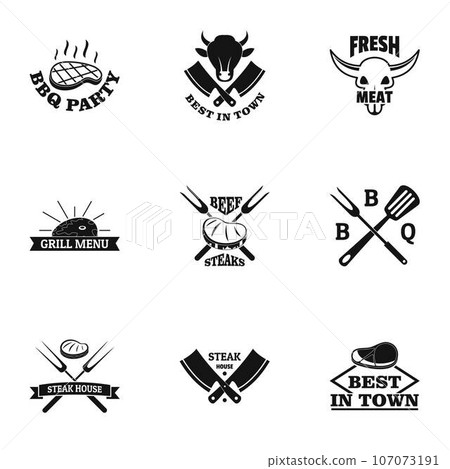 Livestock logo set. Simple set of 9 livestock vector logo for web isolated on white background Livestock logo set. Simple set of 9 livestock vector logo for web isolated on white background 107073191