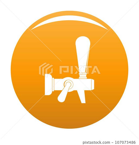 Steel faucet icon. Simple illustration of steel faucet vector icon for any design orange 107073486