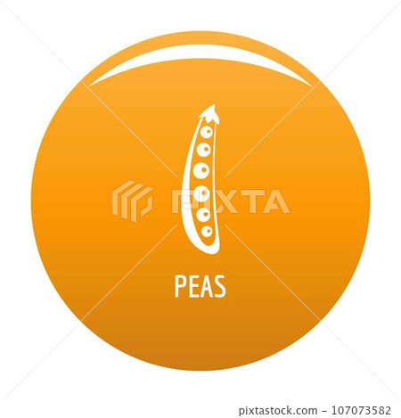 Peas icon. Simple illustration of peas vector icon for any design orange Peas icon. Simple illustration of peas vector icon for any design orange 107073582
