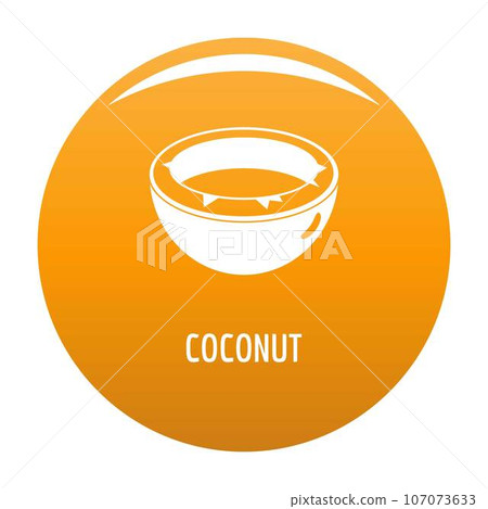 Coconut icon. Simple illustration of coconut vector icon for any design orange 107073633