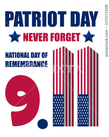 Patriot day postcard concept background. Realistic illustration of patriot day postcard vector concept background for web design 107073806