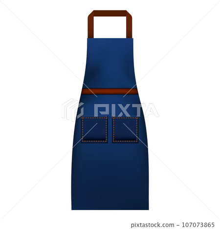 Jeans apron mockup. Realistic illustration of jeans apron vector mockup for web design isolated on white background 107073865