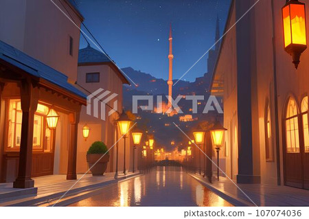 orange lamp city 107074036