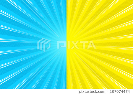 Light blue and yellow bicolor concentrated line background Light blue and yellow bicolor concentrated line background 107074474
