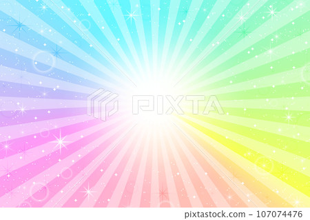 Sparkling rainbow-colored concentrated line background Sparkling rainbow-colored concentrated line background 107074476