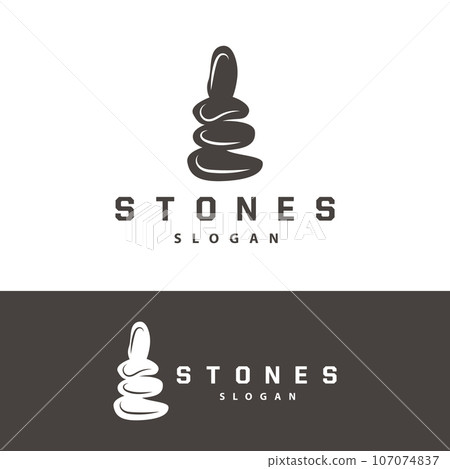 Stone Logo, Premium Elegant Design, Stone Balance Vector, Stepping Rock Walking Icon Illustration Design 107074837