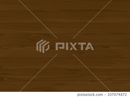 Wooden board background material Wood grain Dark brown Vector A4 Horizontal position 107074872