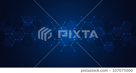 Illustration of geometric abstract background with hexagons pattern Illustration of geometric abstract background with hexagons pattern 107075000