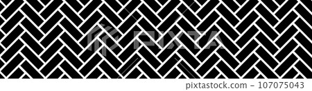 Black and white herringbone pattern with chevron design. zigzag tiles for seamless repetition. for print, stripes. Flat vector illustrations isolated in background. Black and white herringbone pattern with chevron design. zigzag tiles for seamless repetition. for print, stripes. Flat vector illustrations isolated in background. 107075043