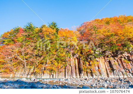 Autumn leaves in Hachimantai/Matsukawa Valley (Matsukawa basalt) Autumn leaves in Hachimantai/Matsukawa Valley (Matsukawa basalt) 107076474