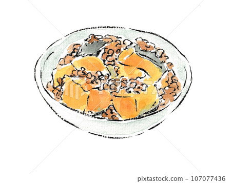 水彩畫的煮南瓜的插圖 水彩畫的煮南瓜的插圖 107077436