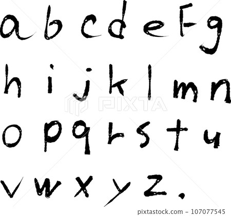 Handwritten alphabet lowercase ink illustration set 107077545