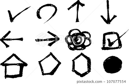 Handwritten ink mark set Handwritten ink mark set 107077554