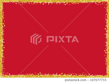 紅色背景與金粉裝飾框架 107077733