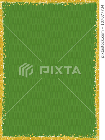 帶有金粉狀裝飾框的綠色箭頭圖案背景 107077734